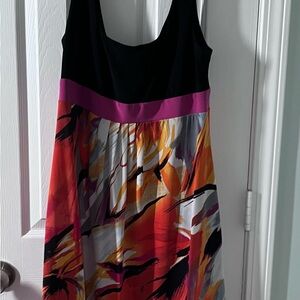 Ronni Nicole Black and Pink Abstract Mini Dress